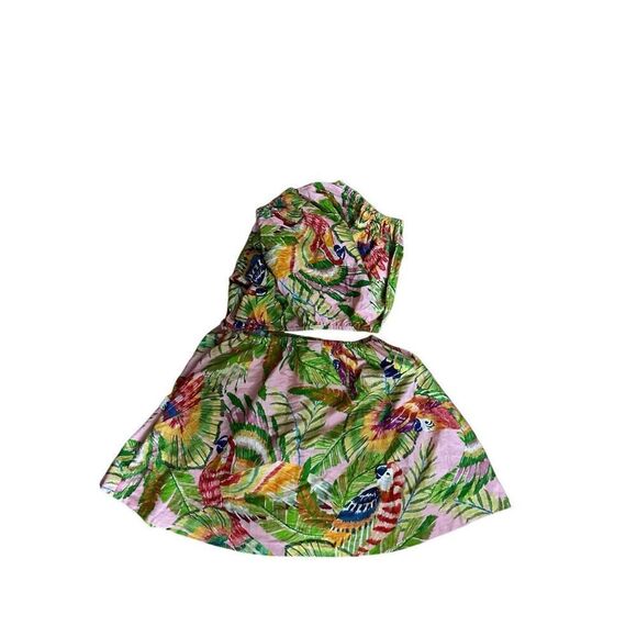 Farm Rio Macaw Leaves One-Shoulder Mini Dress M - Picture 2 of 6